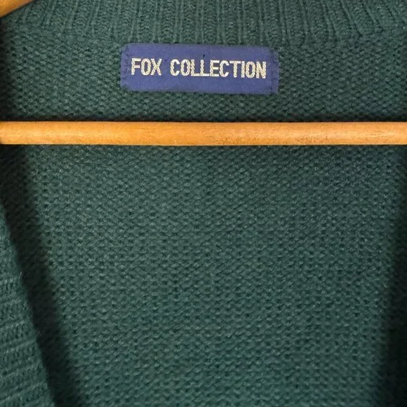 Vintage Forest Green Embroidered Cardigan 90s Woodland Deer Aesthetic Grandpa - Picture 5 of 7